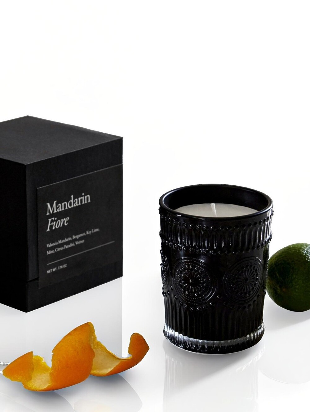 Italic Noir Swiss Scented Glass Mandarin Fiore Candle